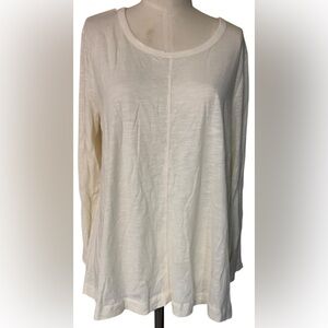 Style&co Petite PL Warm Ivory Autumn Affair L/S Scoop-neck Top